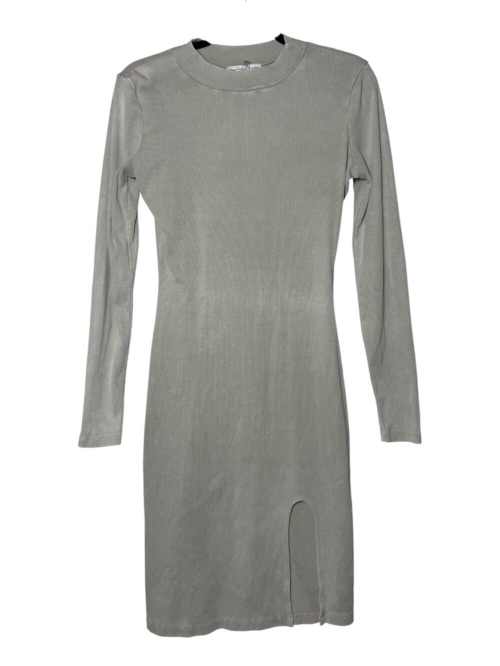 Young Fabulous & Broke Sweater Dress Mid Length Side Slit Sz M Light Sage Green